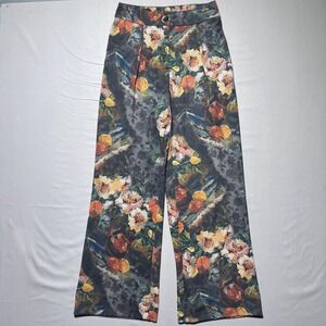 Eva Franco Anthropologie Simone Floral Wide Leg‎ Trousers S Womens Dress Pants